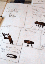 newspaper comic 150x210 Young Writers and Stickers = Sticker Stories