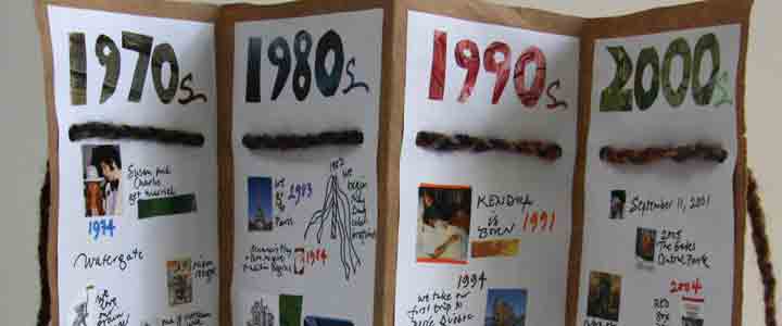 Family Timeline Accordion Book with Recycled Materials