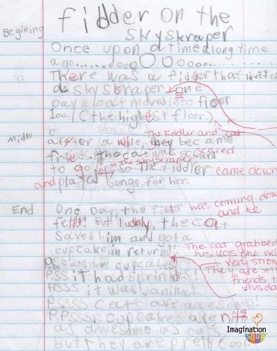 don't write in red pen on your child's writing