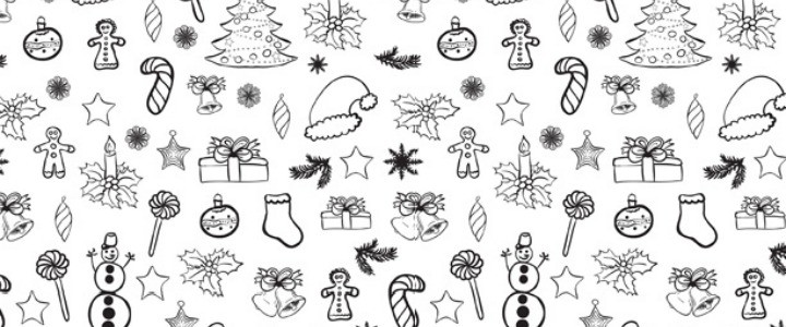 Printable Christmas Doodle Coloring Page