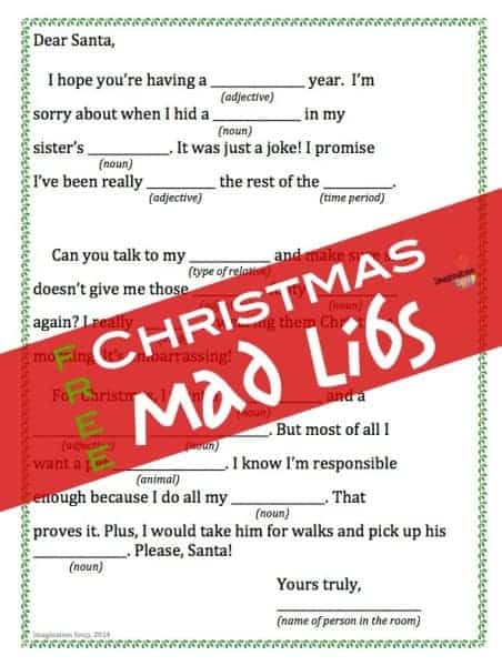 Free Printable Christmas Mad Libs - Imagination Soup