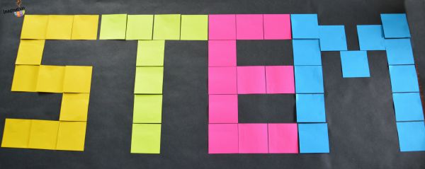 STEM study organization with Post-it Notes, Flags, and Tabs