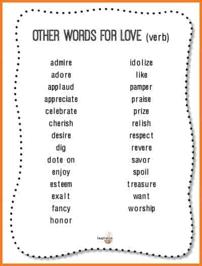 adjectives for the word LOVE