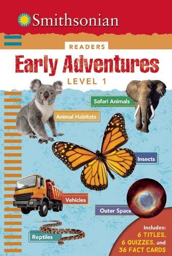 Nonfiction Books for Kids Smithsonian Early Adventurers Level 1 Readers- Safari Animals, Animal Habitats, Insects, Vehicles, Outer Space, Reptiles