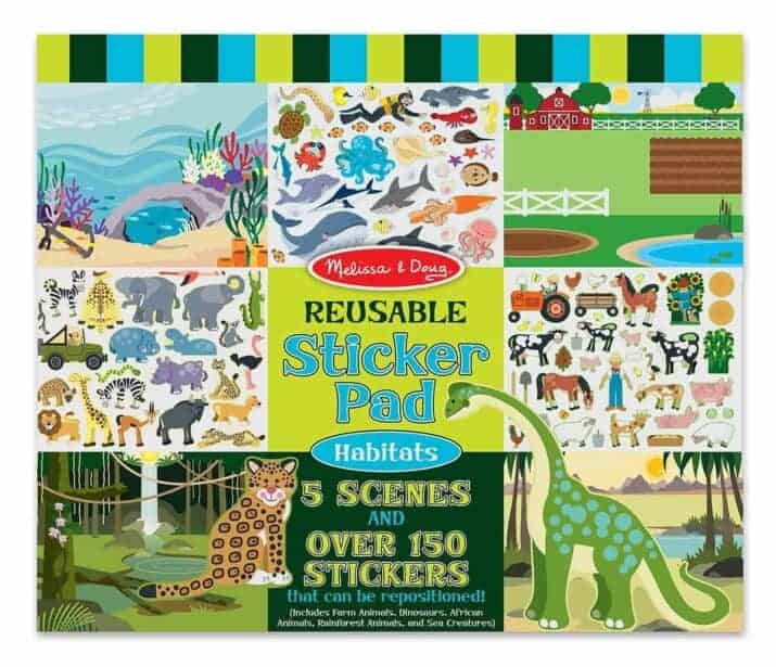 REusable STicker Pad Habitats Terrific Travel and Activity Books for Kids