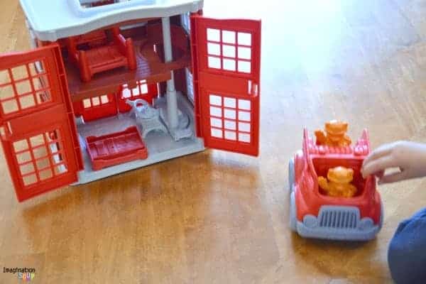 New!! Green Toys Fire Station Playset for hours of pretend play