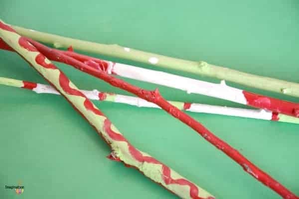 Easy Activity for the Holidays: Painted Christmas Sticks