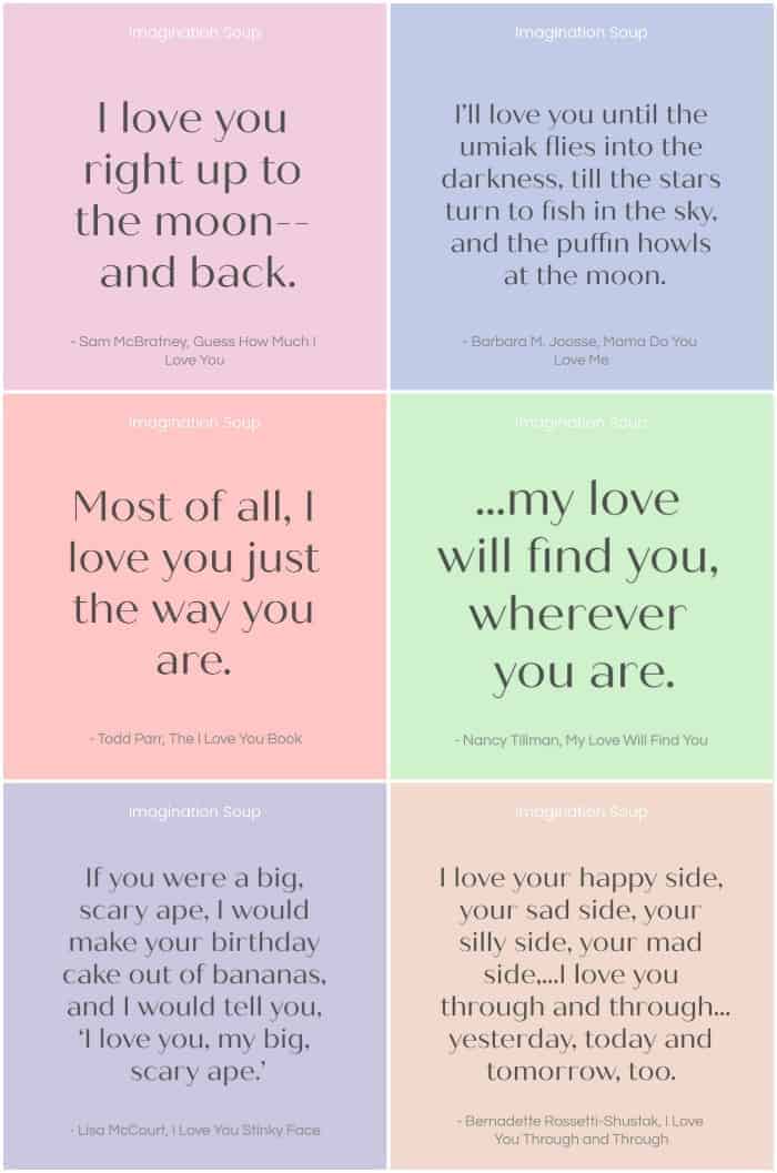 I Love You quotes from Children's Books