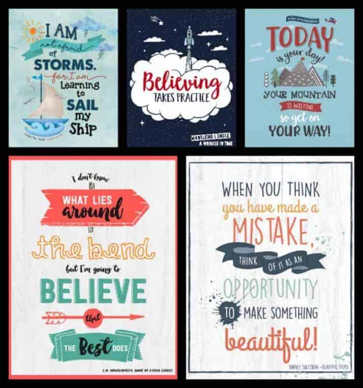 5 growth mindset posters