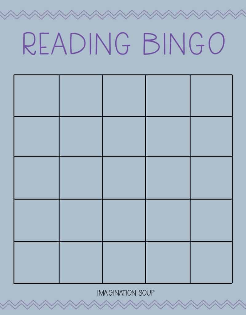 blank reading bingo for ages 7 to 13