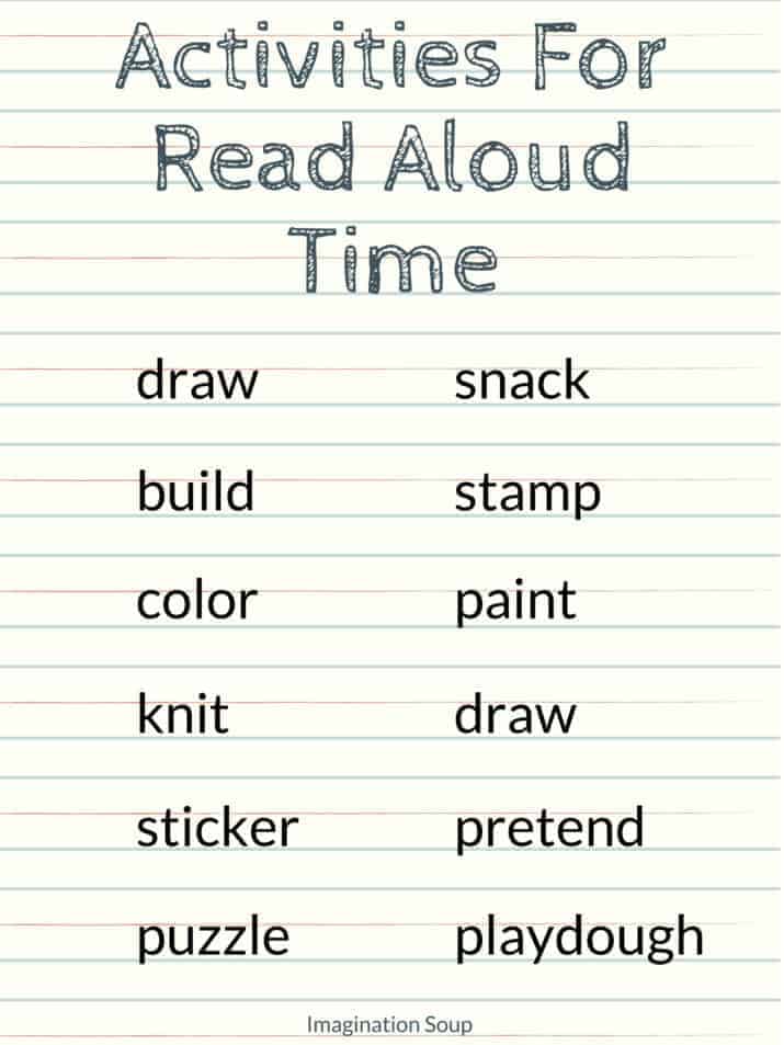 Activities Kids Can Do During Read Aloud Time