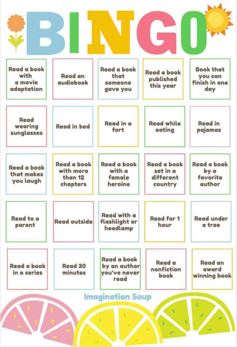 Download a Free Summer Reading Bingo Printable - Imagination Soup