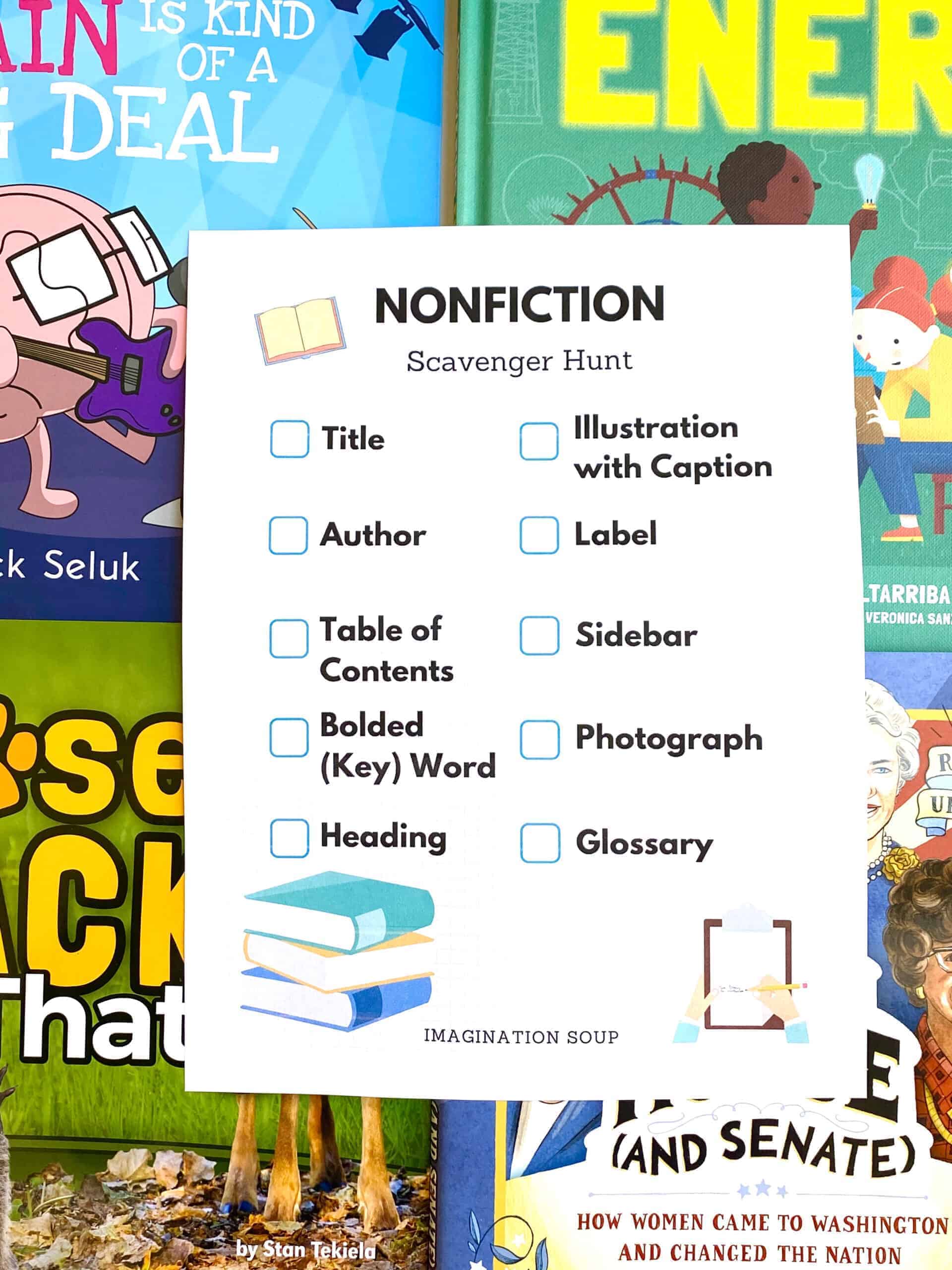 table of contents for kids nonfiction