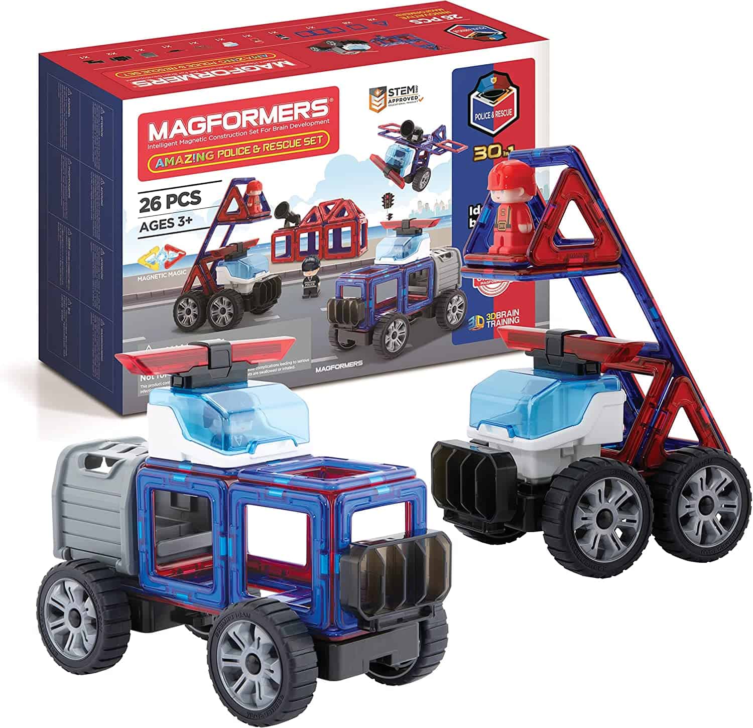 Magformers Amazing Police and Fire Rescue Set