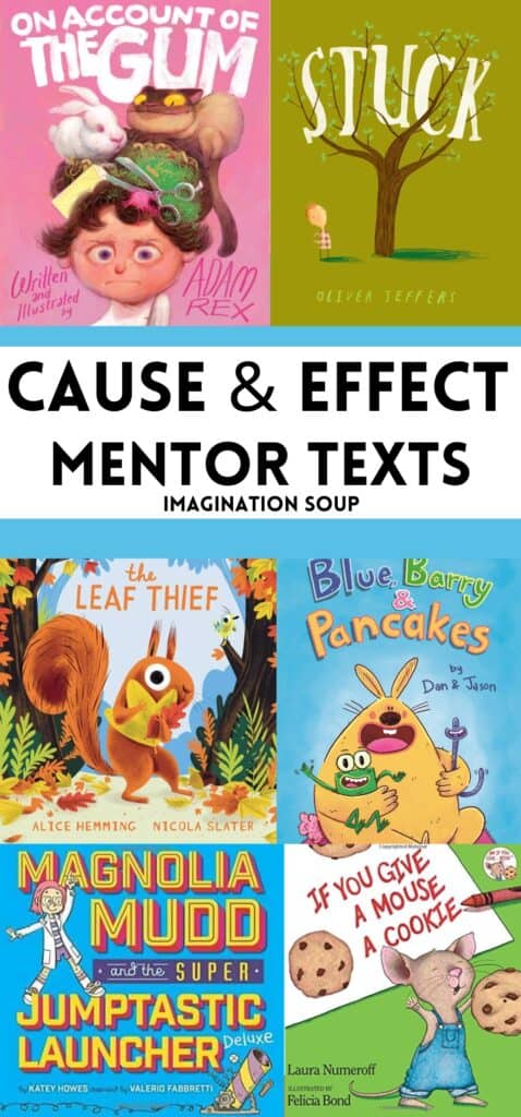 When you're helping children learn about cause and effect, it's helpful to provide plenty of examples. Discuss the definitions of cause and effect, find everyday examples, use the graphic organizers to track the cause-effect-relationship, and then read these delightful children's picture and chapter books as mentor texts to understand the text and thinking structure!