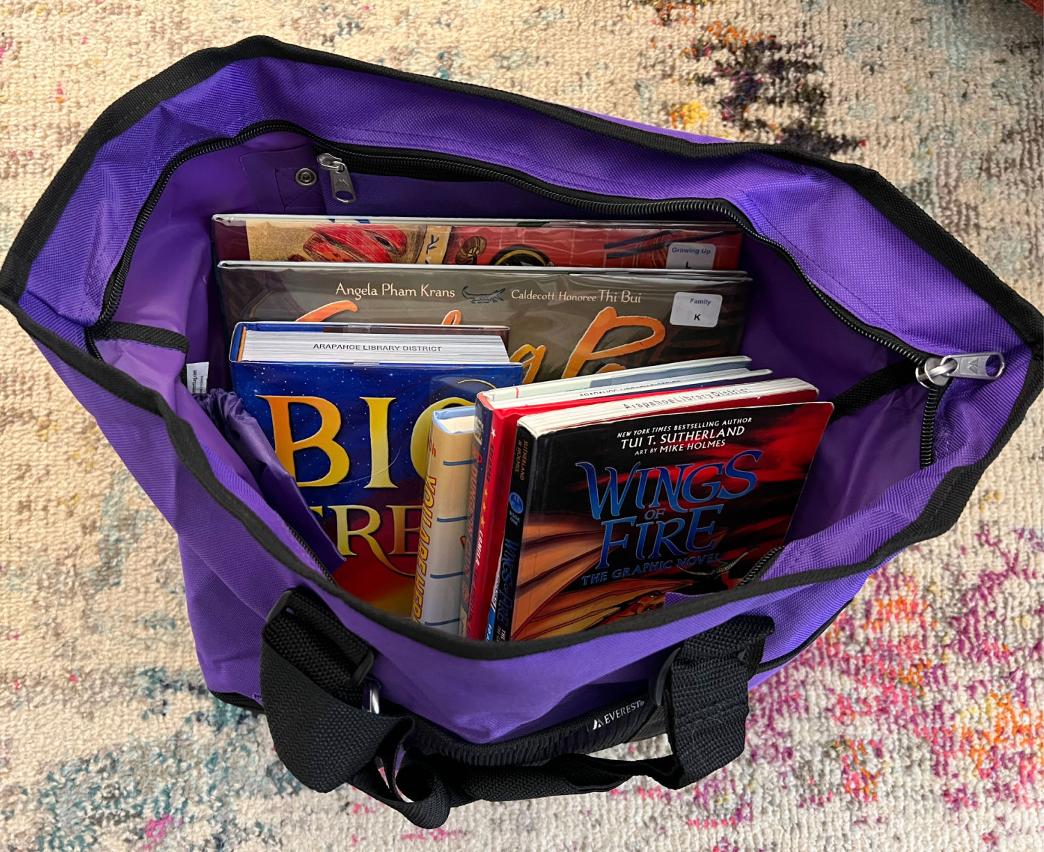 book bag for library books