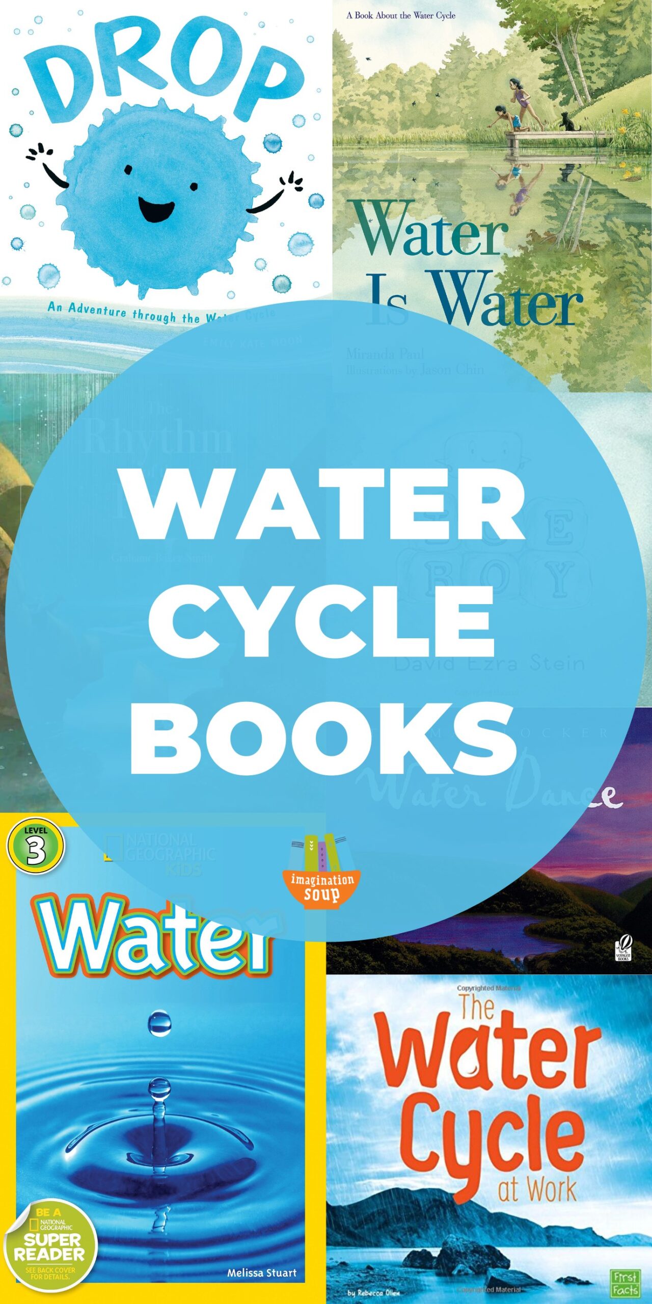 Do your kids know about the water cycle? If you're ready to introduce the water cycle for kids or to review it, start with one or more of the nonfiction and fiction picture books on this list.

After you read books and talk about what they learned, define what the water cycle is, and get into the specifics of the science including the diagrams (see one here) and definitions.