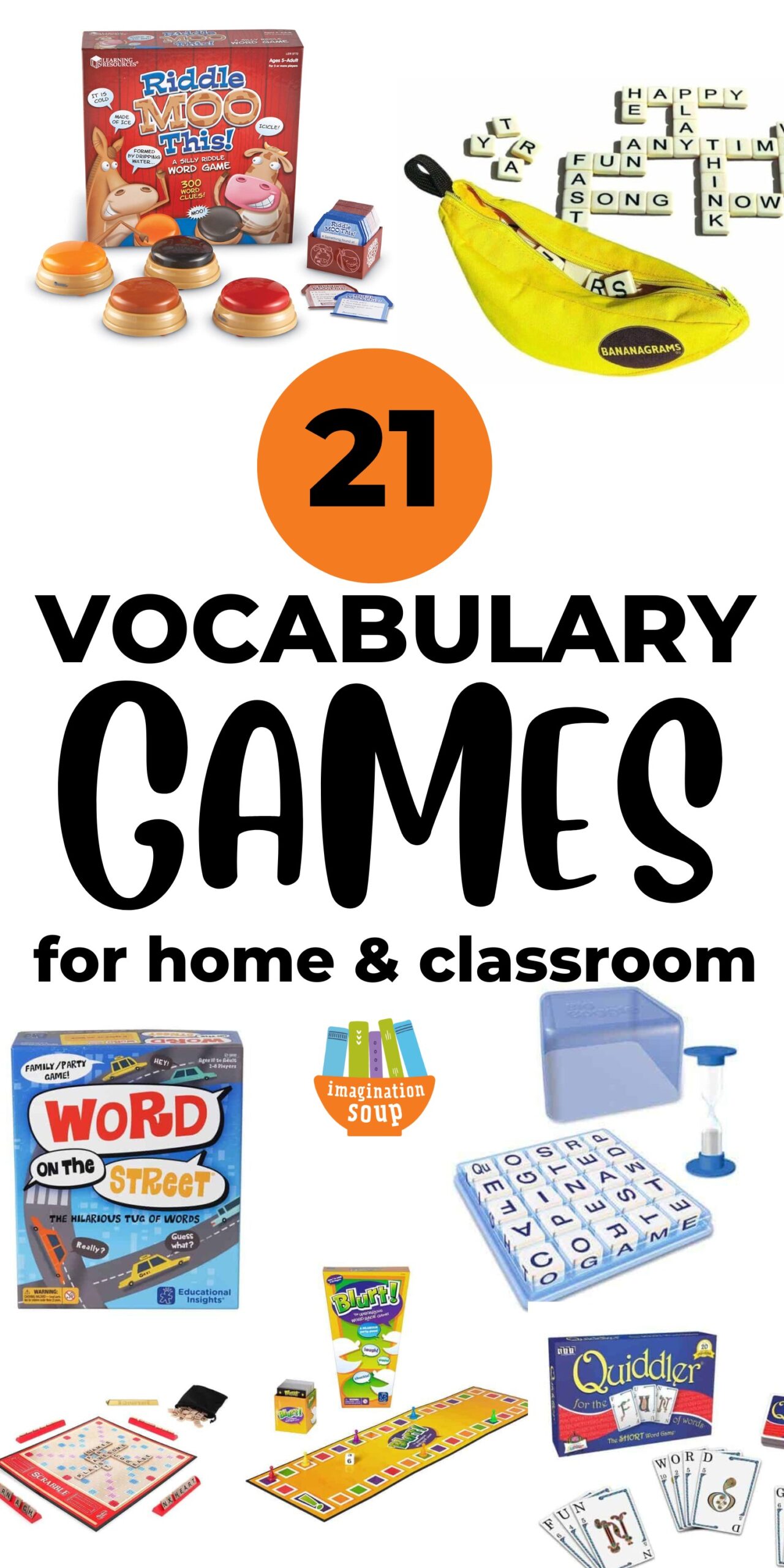 Vocabulary games give kids the playful practice of learning new vocabulary words and their spelling. Playing vocabulary games at home or in the classroom makes learning fun and engaging and helps the information stick in a child's long-term memory.