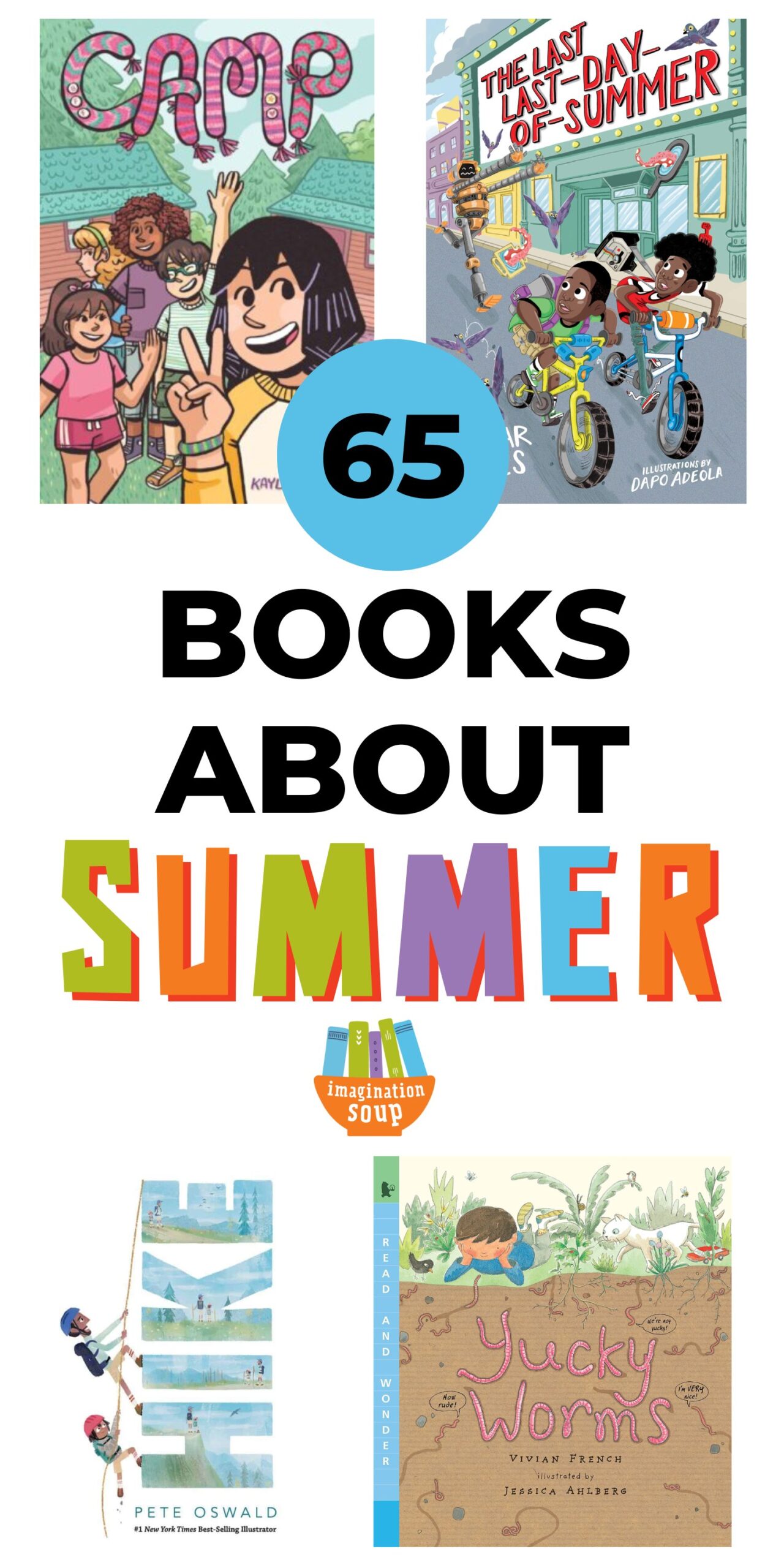 Get ready for summer by reading children's books, picture books, chapter books, and middle grade books, about summer. You'll read about swimming, the sun, going to the beach, gardening, camping, and more!