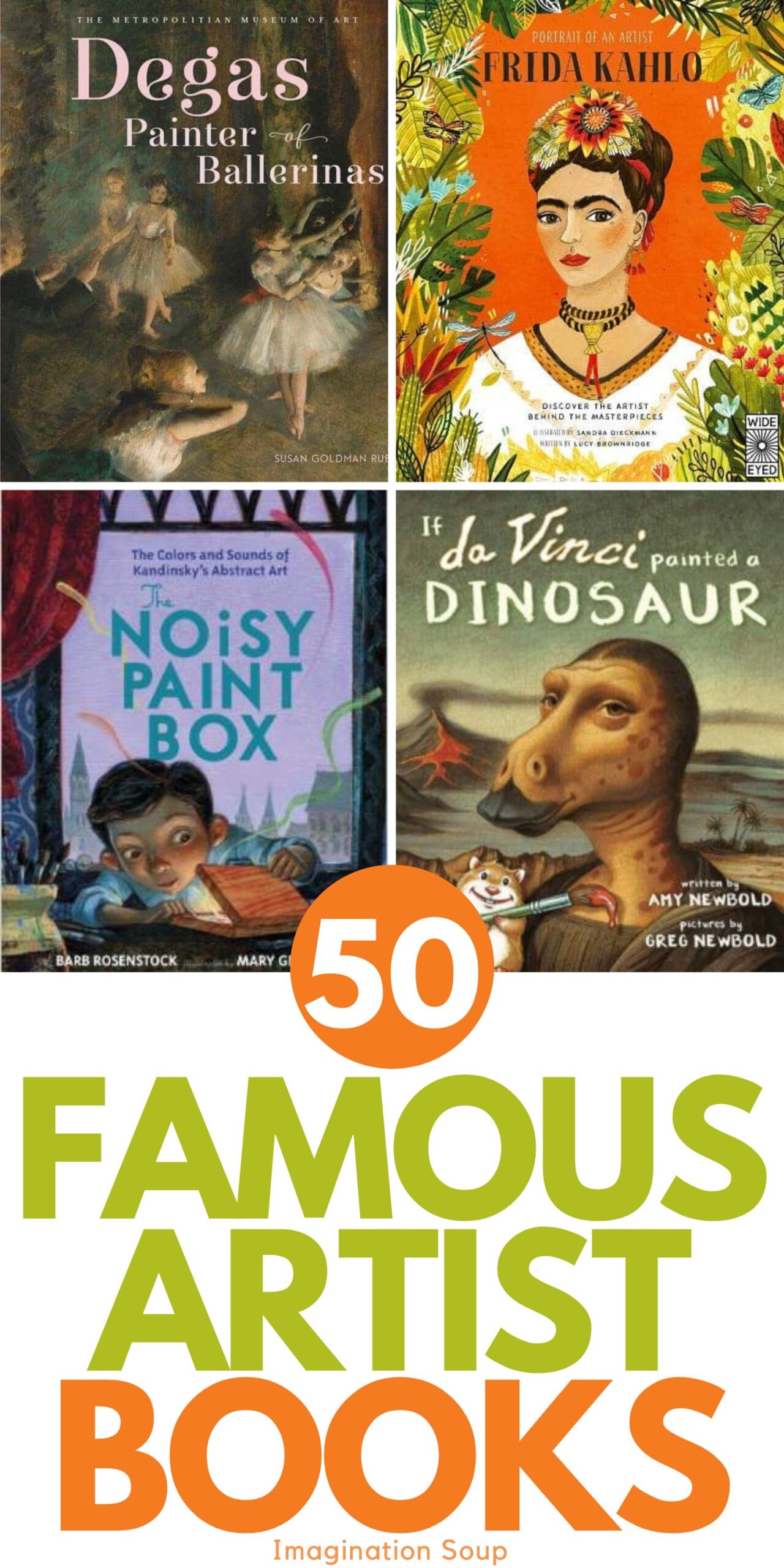 When kids learn about famous artists in picture books and narrative nonfiction stories, it helps readers remember the famous artists in a deeper way. Why? Because stories help us remember information, giving the artists a place in our background knowledge attached to a story.
