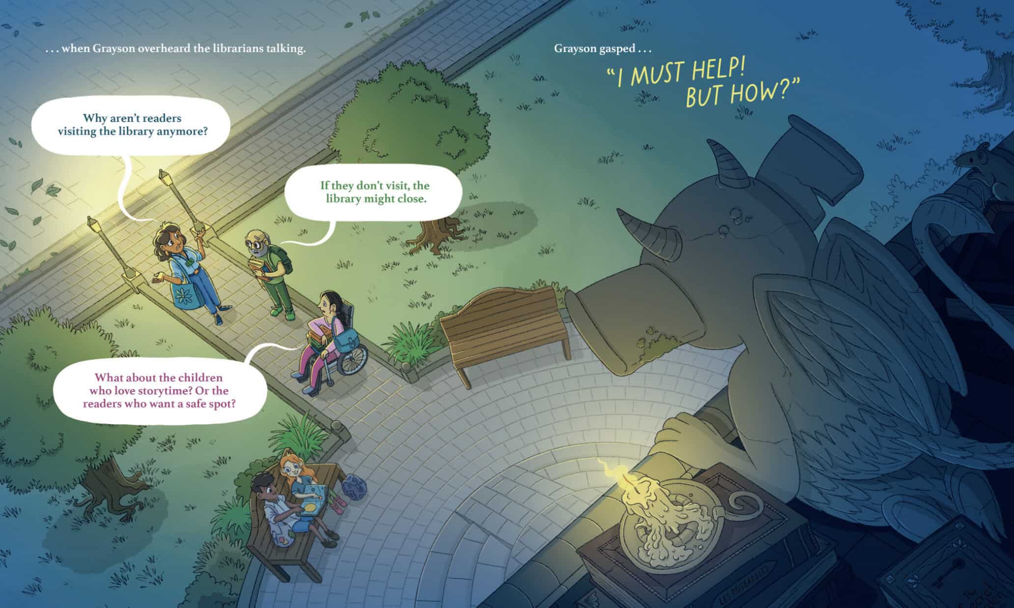 Grayson the Library Guardian Interior Pages